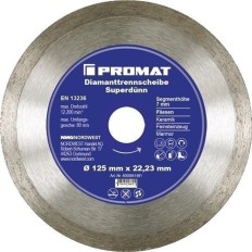 Disco De Corte Diamantado Diam. 125 Mm Perforacion 22,23 Mm