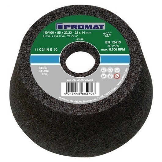 Muela De Copa C16N 110/100 Mm Piedra Nat. Y Artif., Acero Fu
