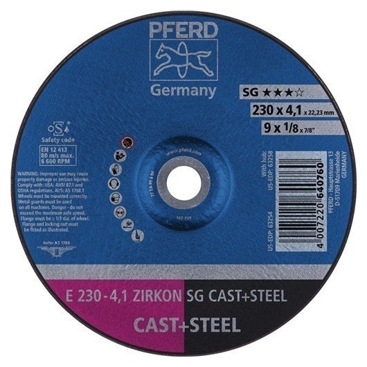 Disco De Desbaste Sg Cast+Steel D 230 X Gr 4,1 Mm Acodado Ac