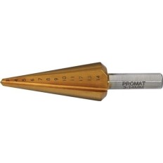 Broca De Escariado Chapa 03-14Mm Hss-Tin Vastago 6Mm Promat