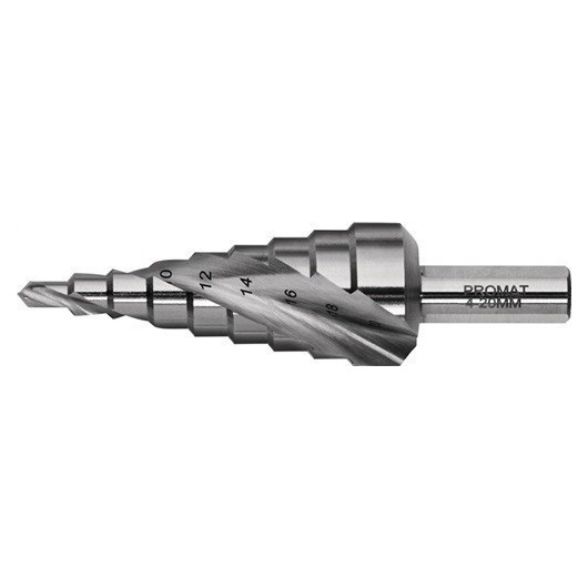 Broca Escalonada 04-20Mm Hss Vastago 09Mm Promat