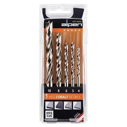 Juego De Brocas Espirales Para Madera Pctm 5 Uds. Diam. 4, 5