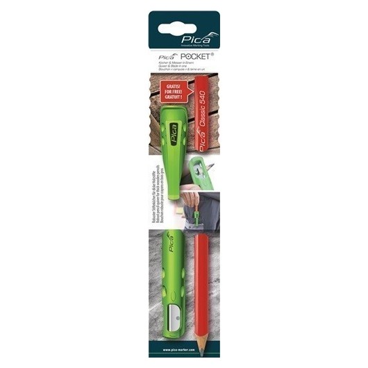 Funda Para Lapiz Pocket C/Sacapuntas+Lapiz Carpintero 540
