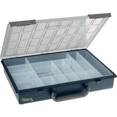 Estuche Clasif 338X261X57Mm 15 Comparti C/Asa Pp Azul T/Tra