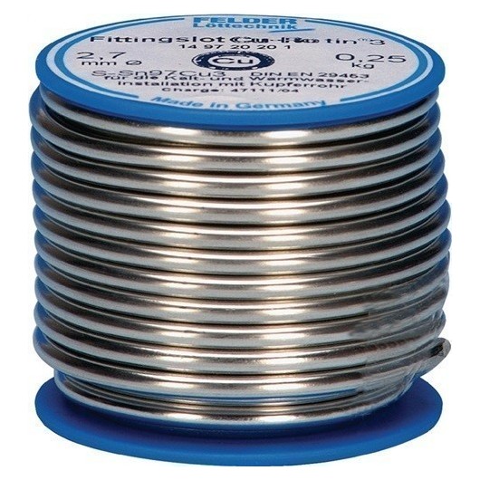 Hilo De Soldar Para Tuberias Cu-Rotin3 2,7 Mm 250 G S-Sn97Cu