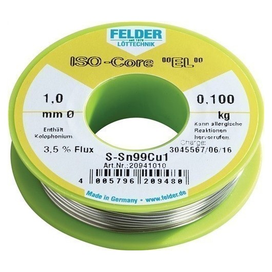 Hilo De Soldar Iso-Core El 1 Mm 100 G S-Sn99Cu1 Felder