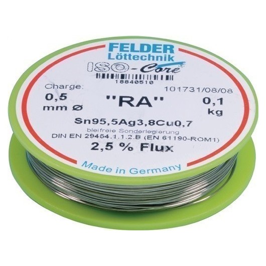 Hilo De Soldar Iso-Core Ra 0,5 Mm 100 G Sn95,5Ag3,8Cu0,7 Fel