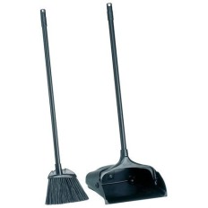 Recogedor Vertical Palo Con Pala Y Escoba Negro Rubbermaid
