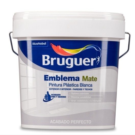 Pintura Plastica Mate Acrilica Int/Ext Bl Emblema Bruguer 4 Lt