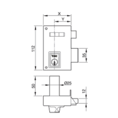 Cerradura Sobreponer 56Ar60Dhp H.Pint. Dcha Yale