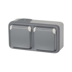 Enchufe Doble Exterior 15,1X6,2X8,4Cm Plexo 55 Sup. Ip 55 - Ik