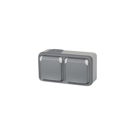 Enchufe Doble Exterior 15,1X6,2X8,4Cm Plexo 55 Sup. Ip 55 - Ik