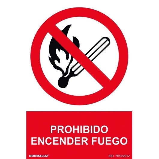 Señal 210X300Mm Pvc Prohibido Encender Fuego Rd40001