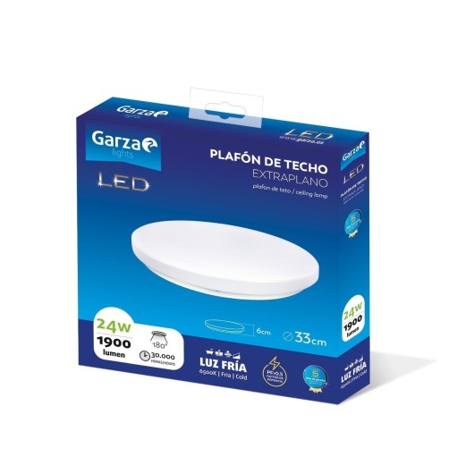 Plafon Redondo 24W 40,2X40,2X44,5Cm 1900Lm 6500K Diametro 33