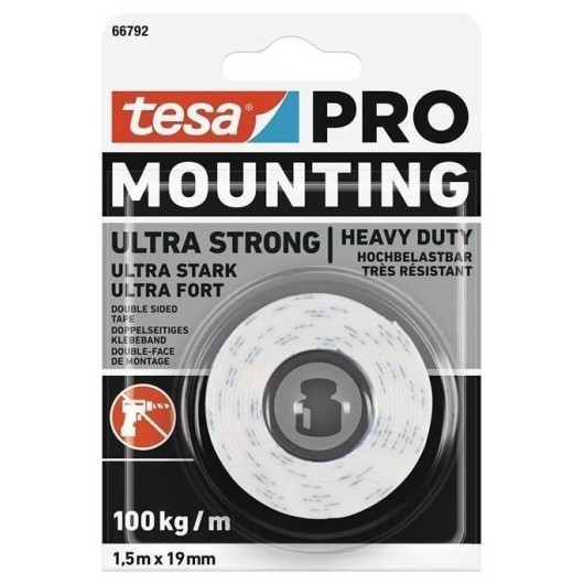 Cinta Adh 19Mmx  1,5Mt D/Cara Mounting Pro Ultra Strong Tesa