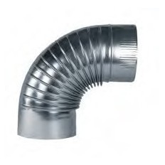 Codo Tubo Estufa 090Mm Rizado 90 Ac.Galv Ac. Exogalva Exojo