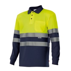 Polo Trabajo Xs Al.Vis. 100%Poliester M/Larga Amarillo Fluor