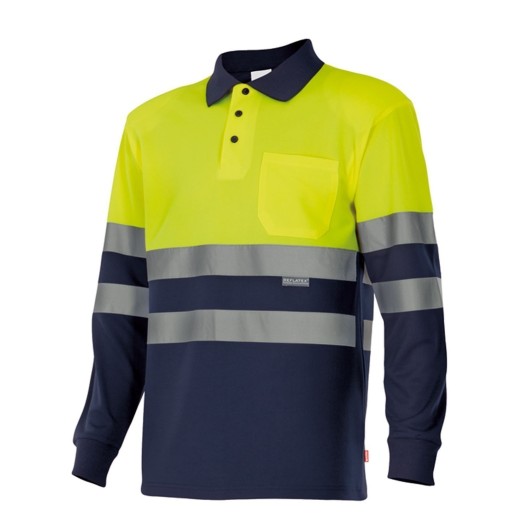 Polo Trabajo Xs Al.Vis. 100%Poliester M/Larga Amarillo Fluor