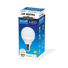 Bombilla Iluminacion EsfericaLed Garza E14 6W 400Lm 4000K