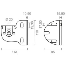 Soporte Eje Toldo 113X85X110Mm Pared Y Techo Brimic Alu Tld0