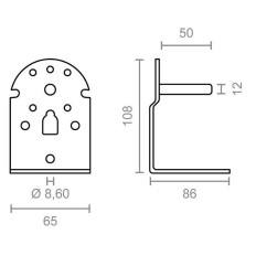 Soporte Eje Toldo 65X86X108Mm Pared Y Techo Brimic Ac Tld08