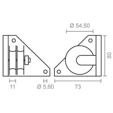 Polea Pergola 73X73X80Mm Lateral Brimic Nyl Tld20 10477