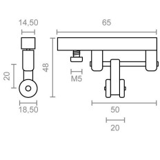 Polea Pergola 48X65X18,5Mm Corredera Brimic Nyl Tld21 2/Roda