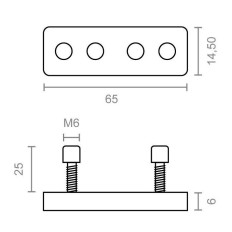 Regleta Pletina Toldo 65X14,5X6Mm P/Perfil Brimic Zamak Tld2