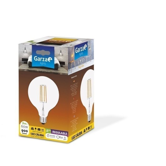 Bombilla Ilumin Led Filamento Regulable Clear Garza E27 8W 7