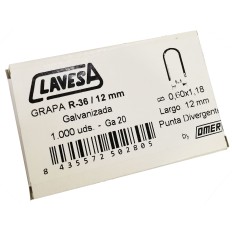 Grapa Grapad.Cable 12Mm Pla 36U Clavesa 1.000 Pz