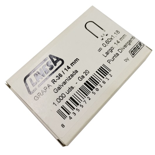 Grapa Grapad.Cable 14Mm Pla 36U Clavesa 1.000 Pz