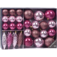 Juego Navidad Bolas Rosa Koopman 31 Pz