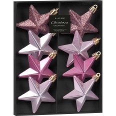 Juego Navidad 65Mm Estrella Rosa Koopman 8 Pz