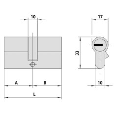 Cilindro Seguridad Asix P8 30X40Mm Lev.Lg D.Embr. Lat Niq Cisa 1.