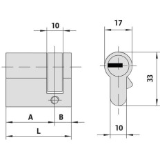 Cilindro Seguridad Asix P8 40X10Mm Lev.Lg D.Embr. Lat Lat Cisa 1.