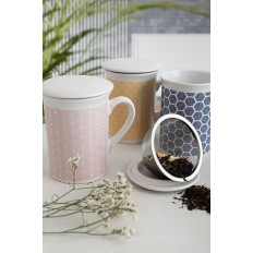 Taza Mug 33Cl Tetera Filtro Y Tapa Gres Surt Pippa Quid