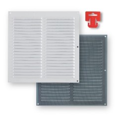 Rejilla Ventilacion 250X250Mm Sin Borde+Mosquitera Fepre Alu Lac.Bl