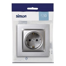 Base Enchufe Electrico Schuko Tt Empotrar Alum Serie 10 Simon