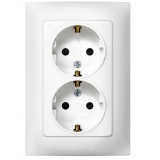 Base Enchufe Electrico Doble Schuko Tt Empotrar Bl Serie 10 Simon