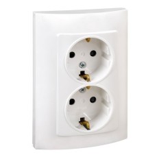 Base Enchufe Electrico Doble Schuko Tt Empotrar Bl Serie 10 Simon