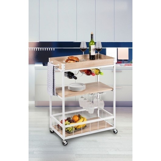 Carro Cocina 80X89.5X40Cm 3 Estantes Met Wenko