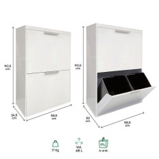 Cubo Bas. Recicl. 905X585X245 4 Compartimentos Ac ECocinalas Ar