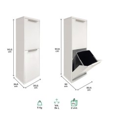 Cubo Bas. Recicl. 905X305X245 2 Compartimentos Ac ECocinalas Ar