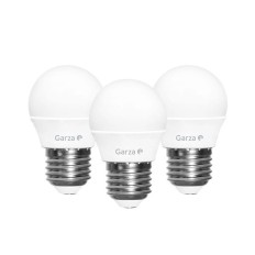 Bombilla Iluminacion Esfera Led Garza E27 6W 470Lm 6500K 3 Pz