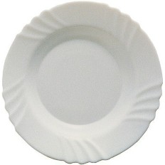 Plato Mesa Hondo 23,5Cm Ebro Blanco Cristal Bormioli