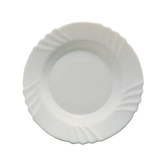 Plato Mesa Hondo 23,5Cm Ebro Blanco Cristal Bormioli