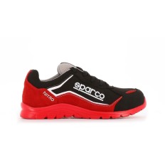 Zapato Seg. T43 S3 Sparco Microfibra/Cuero Negra/Roja Nitro