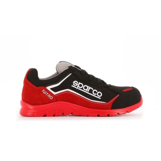 Zapato Seg. T43 S3 Sparco Microfibra/Cuero Negra/Roja Nitro