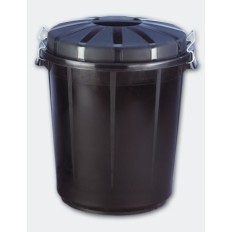 Cubo Industrial 70 Lt Denox Polipropileno Negro Con Tapa 13260