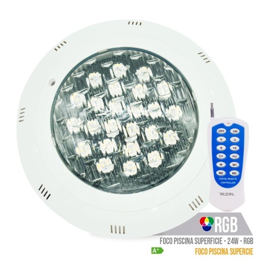 Foco Ilumin Sup 24W Rgb Sumergible Abs Bl Rsr